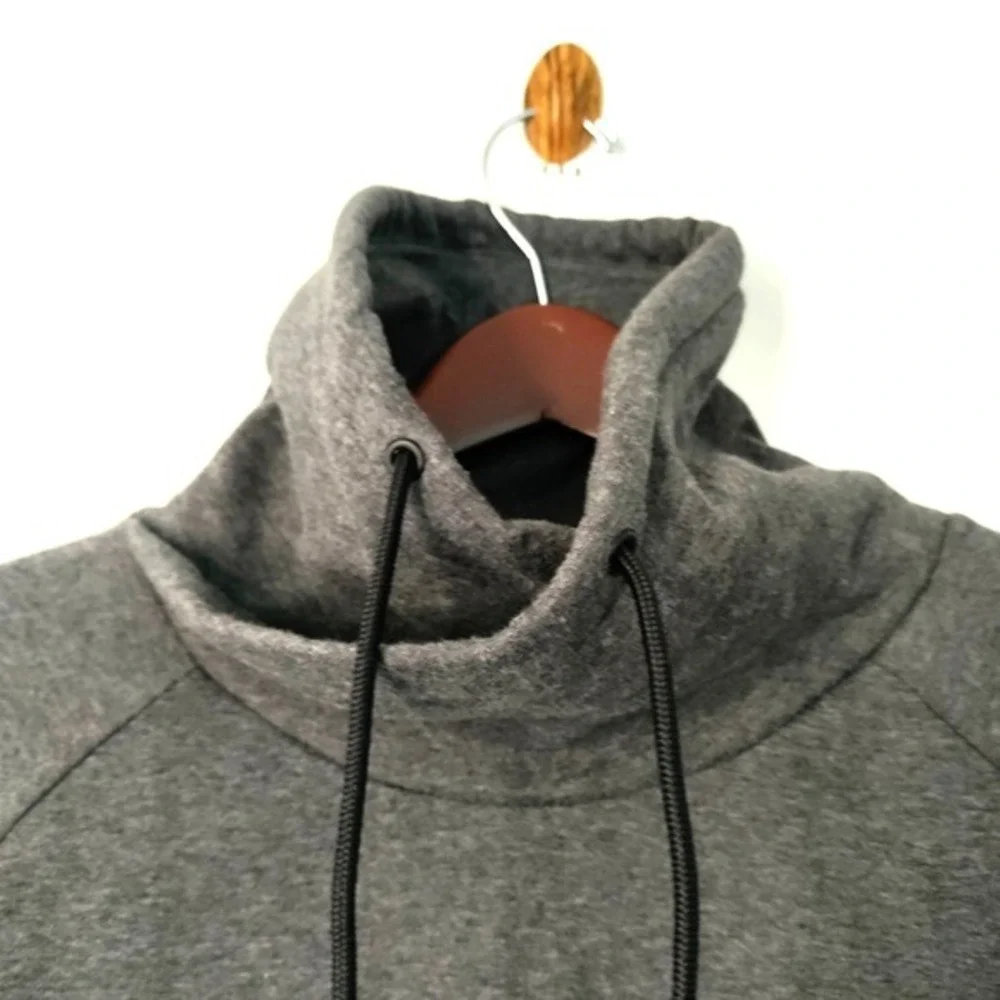 Don't Get It Twisted Men L Gray Outdoor Pullover Cowl Neck Sweatshirt Art 2 Wear
